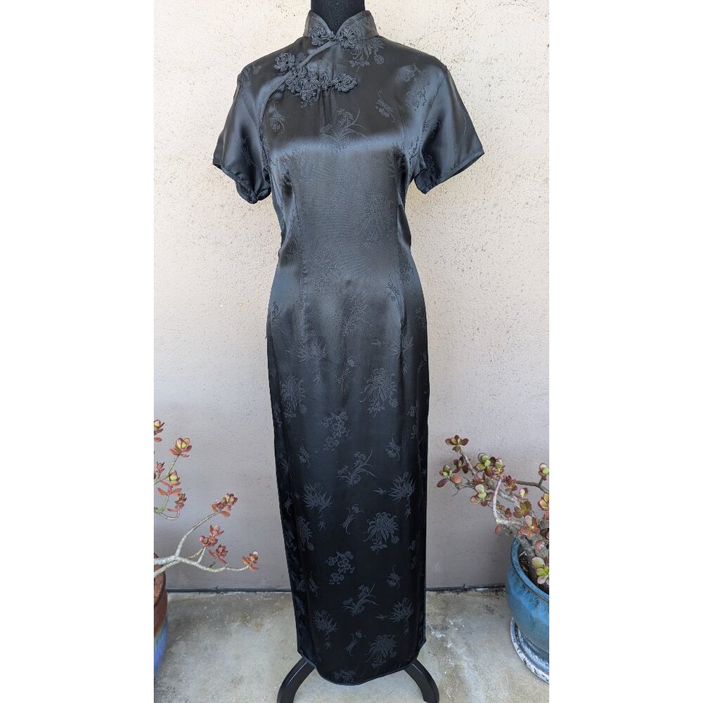 💜Vintage Black Cheongsam Dress by Phoenix